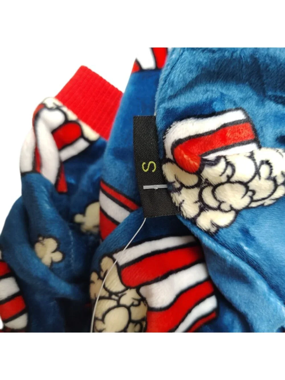 Fitwarm Dog Small Blue Velour Popcorn Print Pet Pajamas